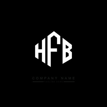 HFB letter logo design with polygon shape. HFB polygon logo monogram. HFB cube logo design. HFB hexagon vector logo template white and black colors. HFB monogram. HFB business and real estate logo. 