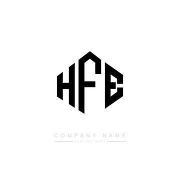 HFE letter logo design with polygon shape. HFE polygon logo monogram. HFE cube logo design. HFE hexagon vector logo template white and black colors. HFE monogram. HFE business and real estate logo. 