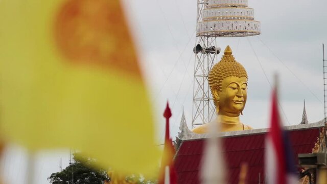 Colorful golden Asian Buddha images  Nakhon Sawan Thailand