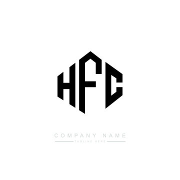 HFC letter logo design with polygon shape. HFC polygon logo monogram. HFC cube logo design. HFC hexagon vector logo template white and black colors. HFC monogram. HFC business and real estate logo. 