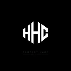 HHC letter logo design with polygon shape. HHC polygon logo monogram. HHC cube logo design. HHC hexagon vector logo template white and black colors. HHC monogram. HHC business and real estate logo. 