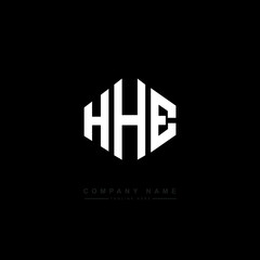 HHE letter logo design with polygon shape. HHE polygon logo monogram. HHE cube logo design. HHE hexagon vector logo template white and black colors. HHE monogram. HHE business and real estate logo. 