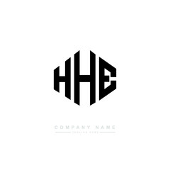 HHE letter logo design with polygon shape. HHE polygon logo monogram. HHE cube logo design. HHE hexagon vector logo template white and black colors. HHE monogram. HHE business and real estate logo. 