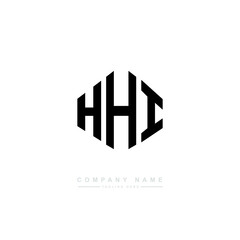 HHI letter logo design with polygon shape. HHI polygon logo monogram. HHI cube logo design. HHI hexagon vector logo template white and black colors. HHI monogram. HHI business and real estate logo. 