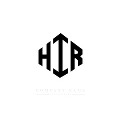 Fototapeta premium HIR letter logo design with polygon shape. HIR polygon logo monogram. HIR cube logo design. HIR hexagon vector logo template white and black colors. HIR monogram. HIR business and real estate logo. 