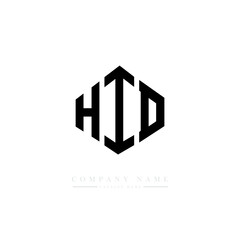 HID letter logo design with polygon shape. HID polygon logo monogram. HID cube logo design. HID hexagon vector logo template white and black colors. HID monogram. HID business and real estate logo. 