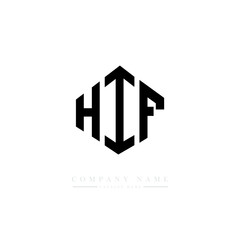 HIF letter logo design with polygon shape. HIF polygon logo monogram. HIF cube logo design. HIF hexagon vector logo template white and black colors. HIF monogram. HIF business and real estate logo. 