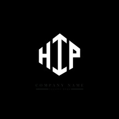 HIP letter logo design with polygon shape. HIP polygon logo monogram. HIP cube logo design. HIP hexagon vector logo template white and black colors. HIP monogram. HIP business and real estate logo. 