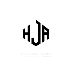 HJA letter logo design with polygon shape. HJA polygon logo monogram. HJA cube logo design. HJA hexagon vector logo template white and black colors. HJA monogram. HJA business and real estate logo. 