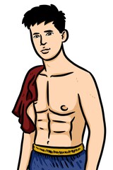 Fototapeta premium cute man cartoon on white background