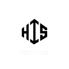 HIS letter logo design with polygon shape. HIS polygon logo monogram. HIS cube logo design. HIS hexagon vector logo template white and black colors. HIS monogram. HIS business and real estate logo. 