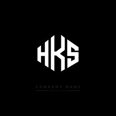 HKS letter logo design with polygon shape. HKS polygon logo monogram. HKS cube logo design. HKS hexagon vector logo template white and black colors. HKS monogram. HKS business and real estate logo. 