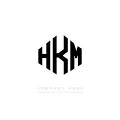 HKM letter logo design with polygon shape. HKM polygon logo monogram. HKM cube logo design. HKM hexagon vector logo template white and black colors. HKM monogram. HKM business and real estate logo.  