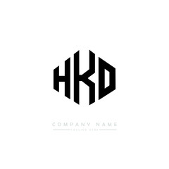 HKO letter logo design with polygon shape. HKO polygon logo monogram. HKO cube logo design. HKO hexagon vector logo template white and black colors. HKO monogram. HKO business and real estate logo.  