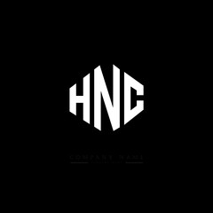 HNC letter logo design with polygon shape. HNC polygon logo monogram. HNC cube logo design. HNC hexagon vector logo template white and black colors. HNC monogram. HNC business and real estate logo. 