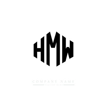 HMW letter logo design with polygon shape. HMW polygon logo monogram. HMW cube logo design. HMW hexagon vector logo template white and black colors. HMW monogram. HMW business and real estate logo. 