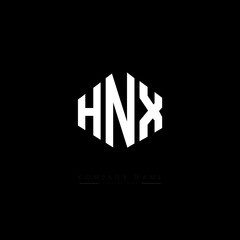 Obraz premium HNX letter logo design with polygon shape. HNX polygon logo monogram. HNX cube logo design. HNX hexagon vector logo template white and black colors. HNX monogram. HNX business and real estate logo. 