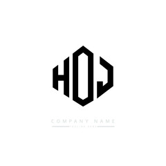 HOJ letter logo design with polygon shape. HOJ polygon logo monogram. HOJ cube logo design. HOJ hexagon vector logo template white and black colors. HOJ monogram. HOJ business and real estate logo. 