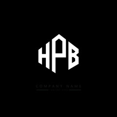 HPB letter logo design with polygon shape. HPB polygon logo monogram. HPB cube logo design. HPB hexagon vector logo template white and black colors. HPB monogram. HPB business and real estate logo. 