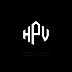 HPV letter logo design with polygon shape. HPV polygon logo monogram. HPV cube logo design. HPV hexagon vector logo template white and black colors. HPV monogram. HPV business and real estate logo. 
