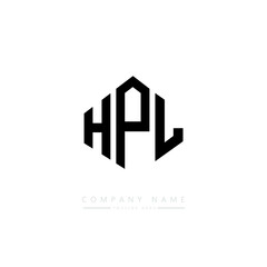 HPL letter logo design with polygon shape. HPL polygon logo monogram. HPL cube logo design. HPL hexagon vector logo template white and black colors. HPL monogram. HPL business and real estate logo. 