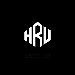 HRU letter logo design with polygon shape. HRU polygon logo monogram. HRU cube logo design. HRU hexagon vector logo template white and black colors. HRU monogram. HRU business and real estate logo. 