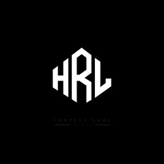 HRL letter logo design with polygon shape. HRL polygon logo monogram. HRL cube logo design. HRL hexagon vector logo template white and black colors. HRL monogram. HRL business and real estate logo. 