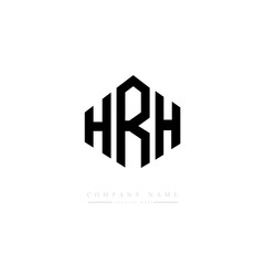 HRH letter logo design with polygon shape. HRH polygon logo monogram. HRH cube logo design. HRH hexagon vector logo template white and black colors. HRH monogram. HRH business and real estate logo. 