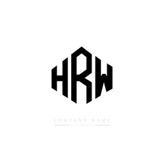 HRW letter logo design with polygon shape. HRW polygon logo monogram. HRW cube logo design. HRW hexagon vector logo template white and black colors. HRW monogram. HRW business and real estate logo. 