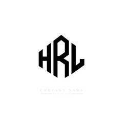 HRL letter logo design with polygon shape. HRL polygon logo monogram. HRL cube logo design. HRL hexagon vector logo template white and black colors. HRL monogram. HRL business and real estate logo. 