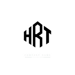 HRT letter logo design with polygon shape. HRT polygon logo monogram. HRT cube logo design. HRT hexagon vector logo template white and black colors. HRT monogram. HRT business and real estate logo. 