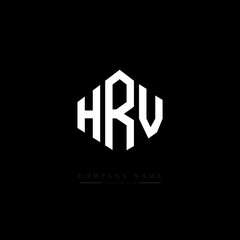 HRV letter logo design with polygon shape. HRV polygon logo monogram. HRV cube logo design. HRV hexagon vector logo template white and black colors. HRV monogram. HRV business and real estate logo. 