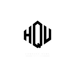 HQU letter logo design with polygon shape. HQU polygon logo monogram. HQU cube logo design. HQU hexagon vector logo template white and black colors. HQU monogram. HQU business and real estate logo. 