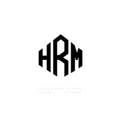 HRM letter logo design with polygon shape. HRM polygon logo monogram. HRM cube logo design. HRM hexagon vector logo template white and black colors. HRM monogram. HRM business and real estate logo. 