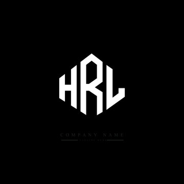 HRL letter logo design with polygon shape. HRL polygon logo monogram. HRL cube logo design. HRL hexagon vector logo template white and black colors. HRL monogram. HRL business and real estate logo. 