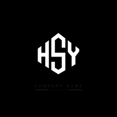 Obraz premium HSY letter logo design with polygon shape. HSY polygon logo monogram. HSY cube logo design. HSY hexagon vector logo template white and black colors. HSY monogram. HSY business and real estate logo. 