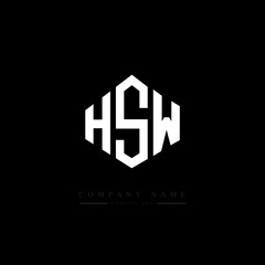 HSW letter logo design with polygon shape. HSW polygon logo monogram. HSW cube logo design. HSW hexagon vector logo template white and black colors. HSW monogram. HSW business and real estate logo. 