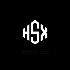 HSX letter logo design with polygon shape. HSX polygon logo monogram. HSX cube logo design. HSX hexagon vector logo template white and black colors. HSX monogram. HSX business and real estate logo. 