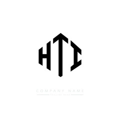 HTI letter logo design with polygon shape. HTI polygon logo monogram. HTI cube logo design. HTI hexagon vector logo template white and black colors. HTI monogram. HTI business and real estate logo. 