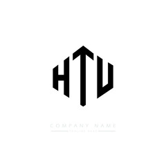 HTU letter logo design with polygon shape. HTU polygon logo monogram. HTU cube logo design. HTU hexagon vector logo template white and black colors. HTU monogram. HTU business and real estate logo. 