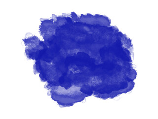 Watercolor stain blue paint brush stroke on a white background. Concepts for poster, wallpaper, card, book cover, packaging.
