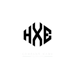 HXE letter logo design with polygon shape. HXE polygon logo monogram. HXE cube logo design. HXE hexagon vector logo template white and black colors. HXE monogram. HXE business and real estate logo. 