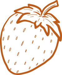 strawberry. Tropical Summer vibes hand drawn Illustration