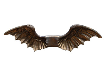 Metallic devil wings isolated on white background