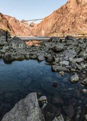 Fototapeta na wymiar Colorado river just south of Hoover Dam near Las Vegas