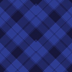 Blue Chevron Plaid Tartan textured Seamless Pattern Design