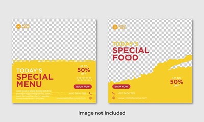 Food social media banner design template