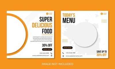 Food social media banner design template