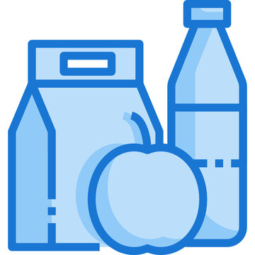 Lunch Blue Line Icon