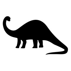 Brontosaurus Silhouette Vector illustration. Brachiosaurus . Diplodocus. Sauropod. Apatosaurus. Long neck dinosaur. Isolated.